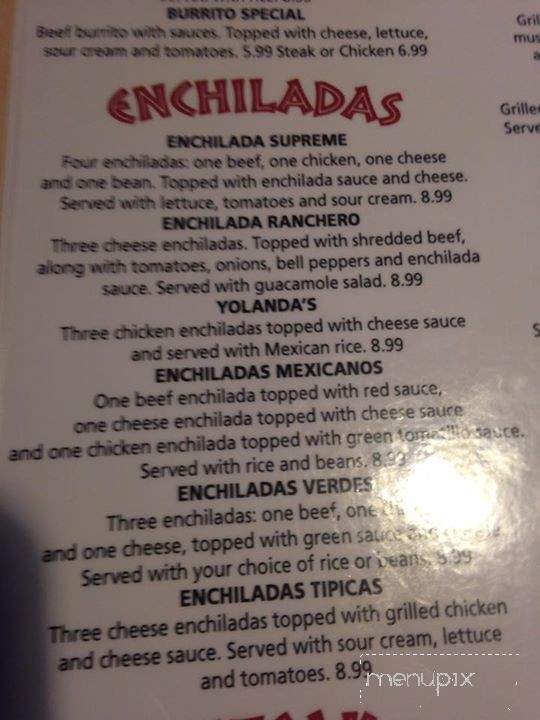 Cinco de Mayo Mexican Bar and Grill - Bardstown, KY menu_pic