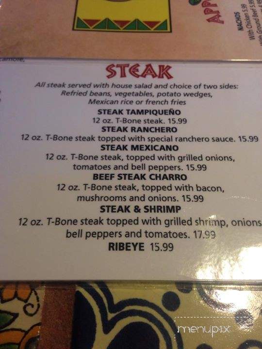 Cinco de Mayo Mexican Bar and Grill - Bardstown, KY menu_pic
