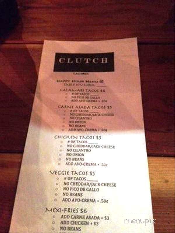 Clutch - Los Angeles, CA menu_pic