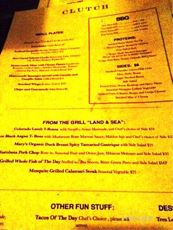 Clutch - Los Angeles, CA menu_pic