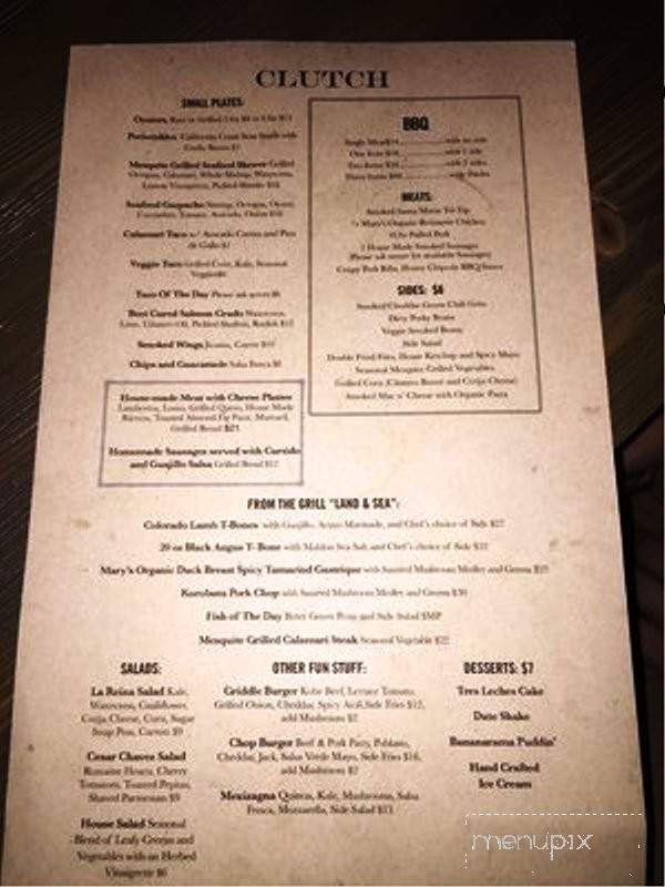 Clutch - Los Angeles, CA menu_pic