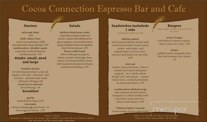 Cocoa Connection - Piney Flats, TN menu_pic