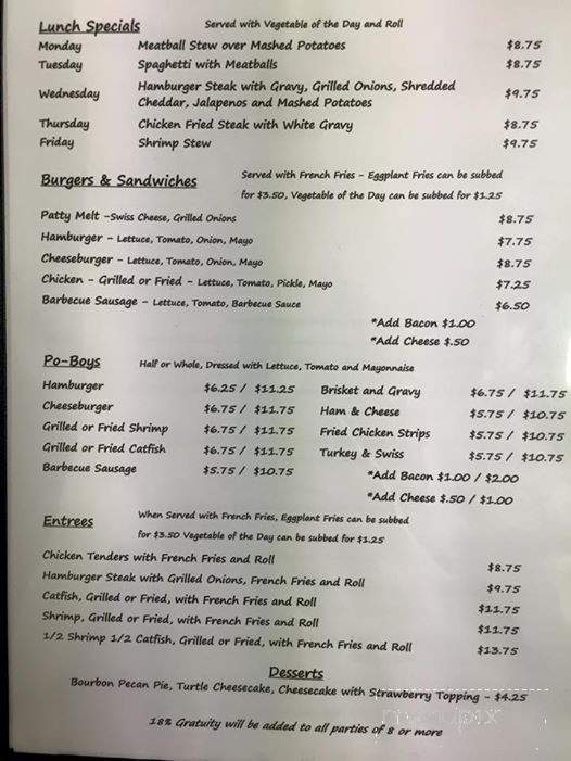 Coka's Grill - New Iberia, LA menu_pic