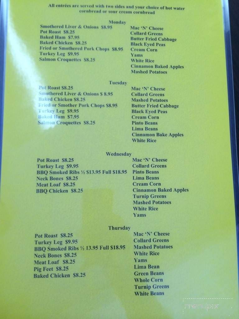 Collard Greens & Cornbread - La Vergne, TN menu_pic