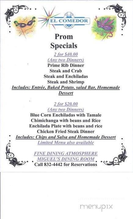 Comedor de Anayas - Moriarty, NM menu_pic
