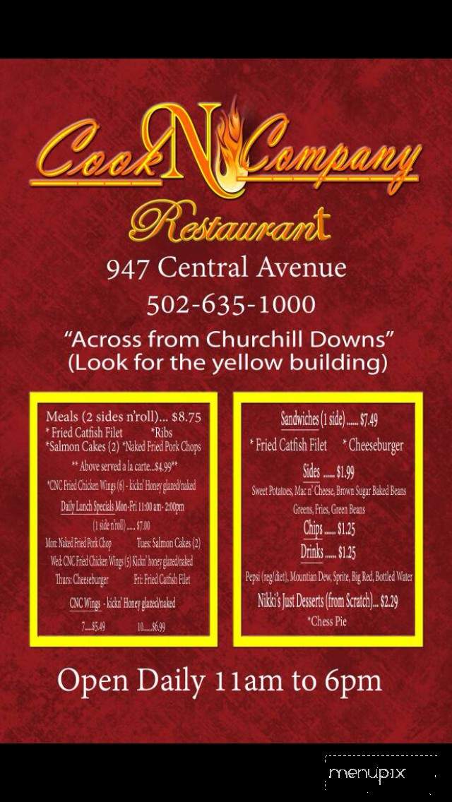 Cook n' Company Restaurant - Louisville, KY menu_pic