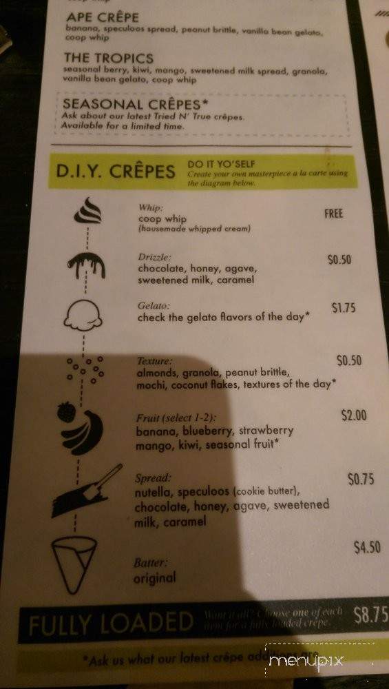 Crepe Coop - Anaheim, CA menu_pic