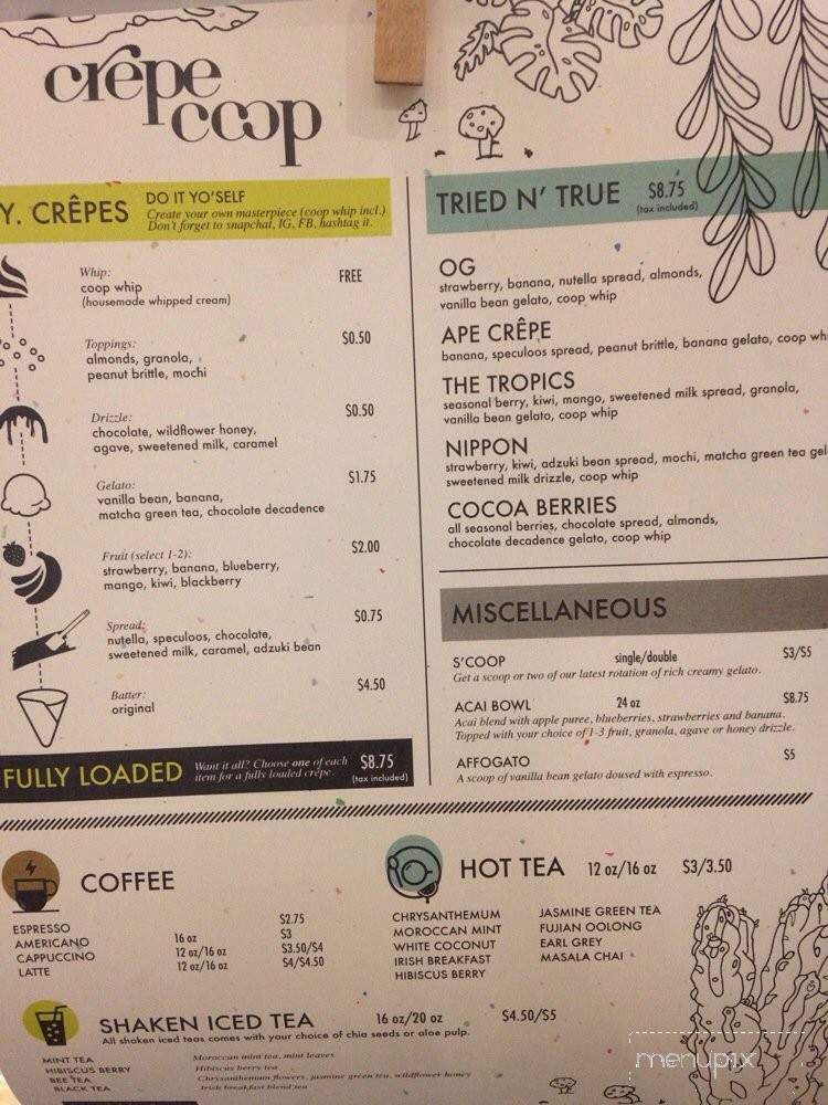 Crepe Coop - Anaheim, CA menu_pic