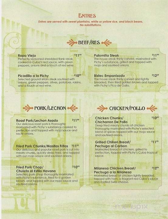 Cuba Pichy's Cuisine - Leesburg, FL menu_pic