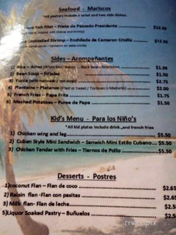 Cuban Island - Albert Lea, MN menu_pic
