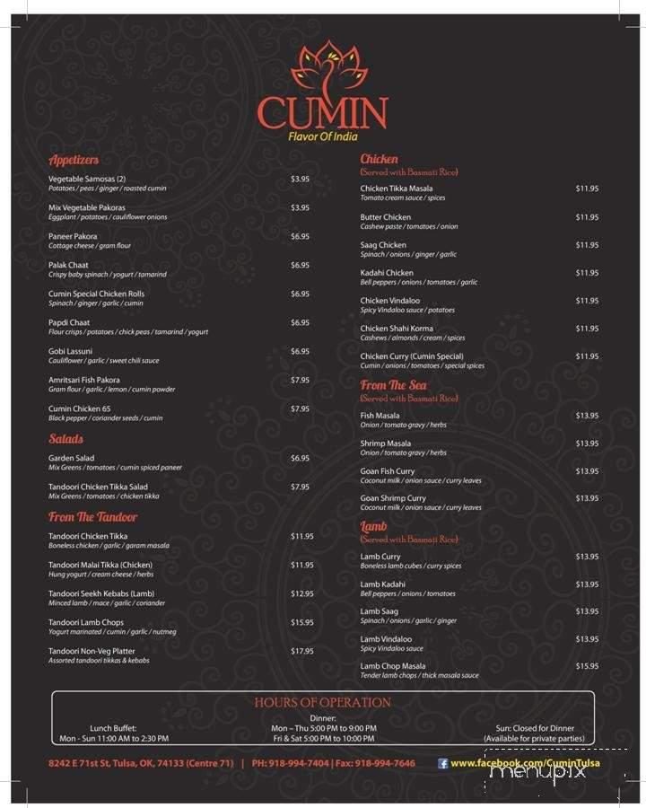 Cumin - Tulsa, OK menu_pic