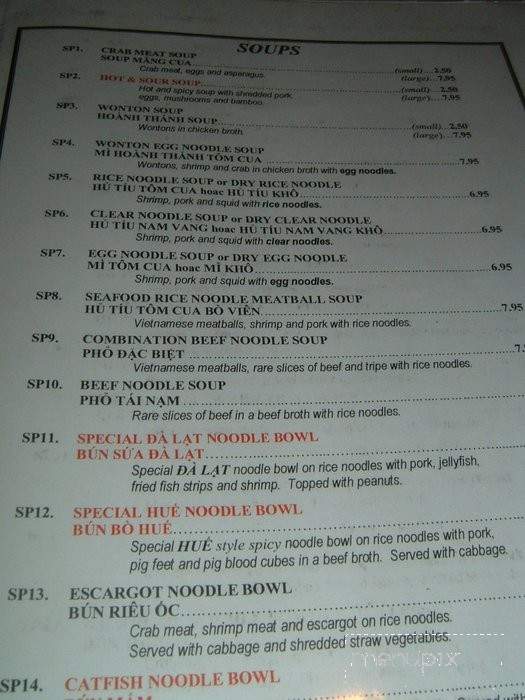 Da Lat Vietnamese - Tampa, FL menu_pic