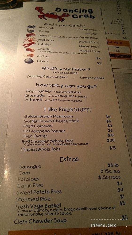 Dancing Crab - Denver, CO menu_pic