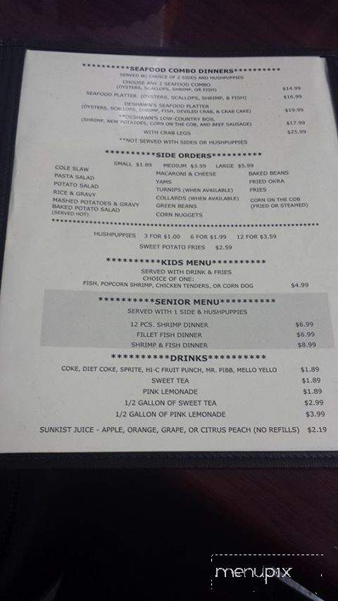 Deshawn's Seafood and Chicken - North Augusta, SC menu_pic