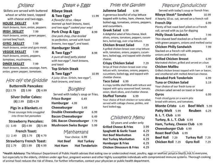 Diner 54 - Moberly, MO menu_pic