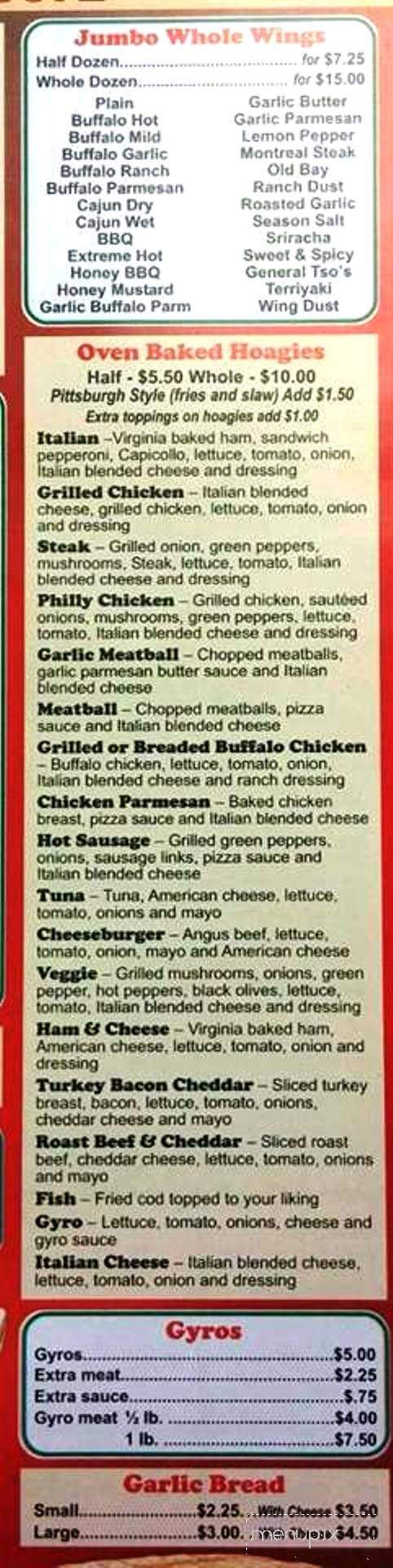 Disilvas Pizzeria - Brentwood, PA menu_pic