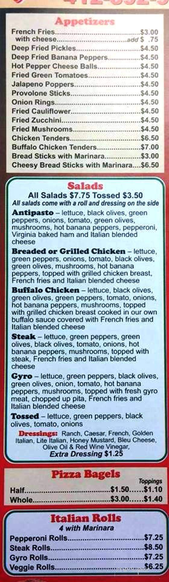 Disilvas Pizzeria - Brentwood, PA menu_pic