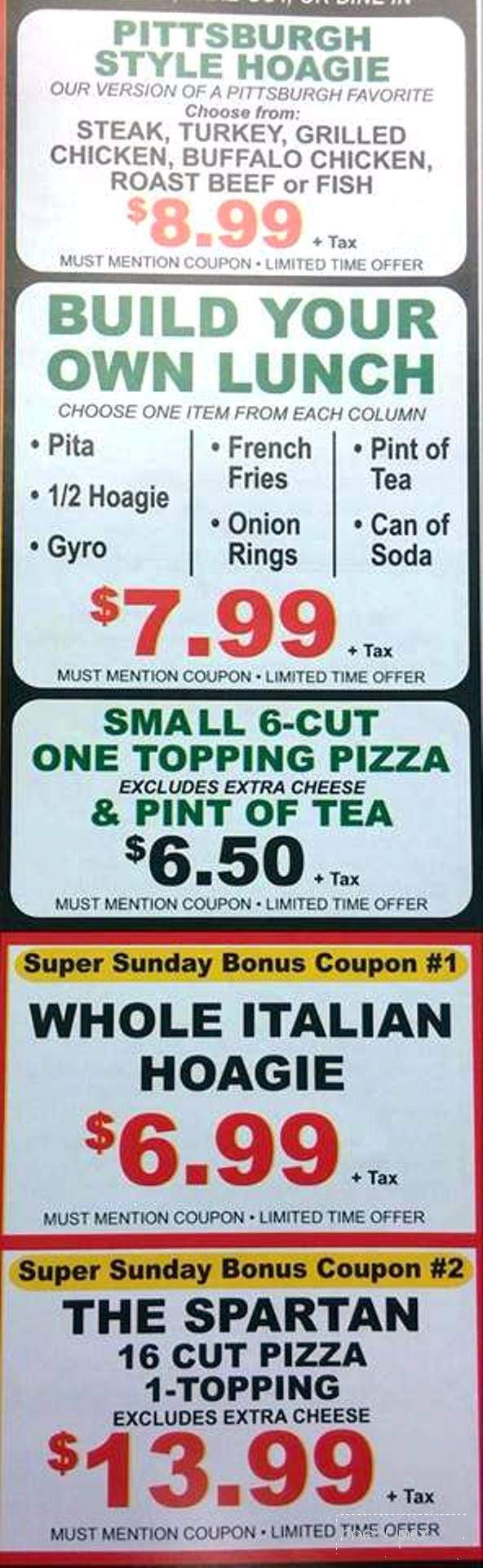 Disilvas Pizzeria - Brentwood, PA menu_pic