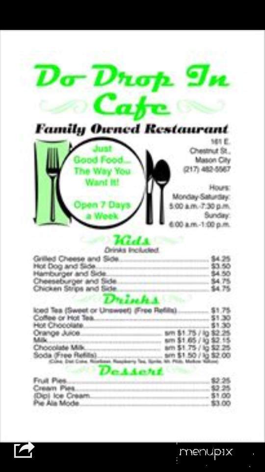 Do Drop in Cafe - Mason City, IL menu_pic