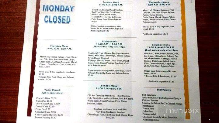 Doll's Family Cafe - Nashville, TN menu_pic