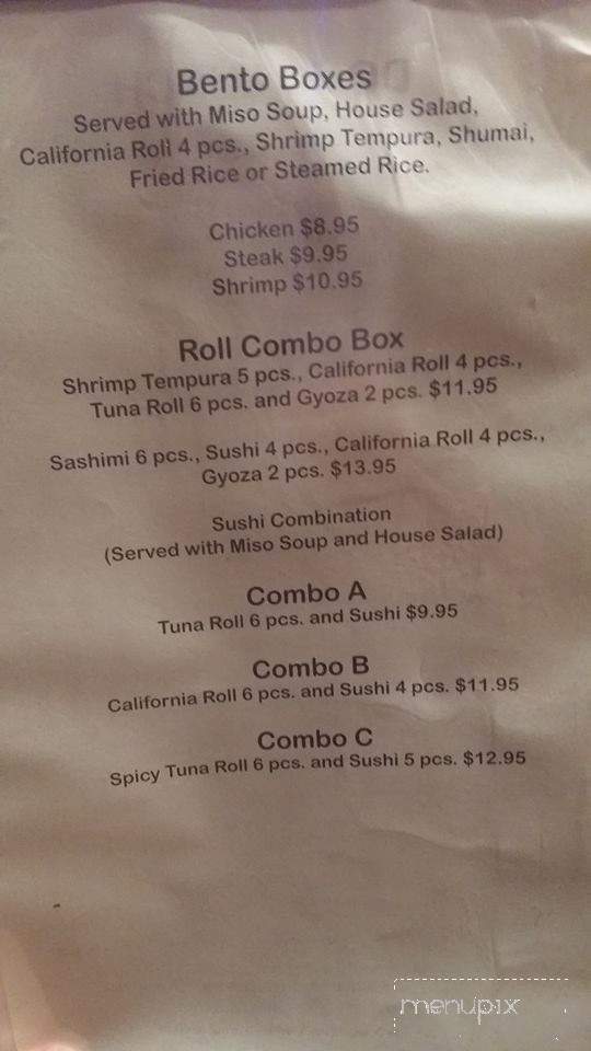 Domo Japanese Sushi & Hibachi Grill - Lexington, KY menu_pic