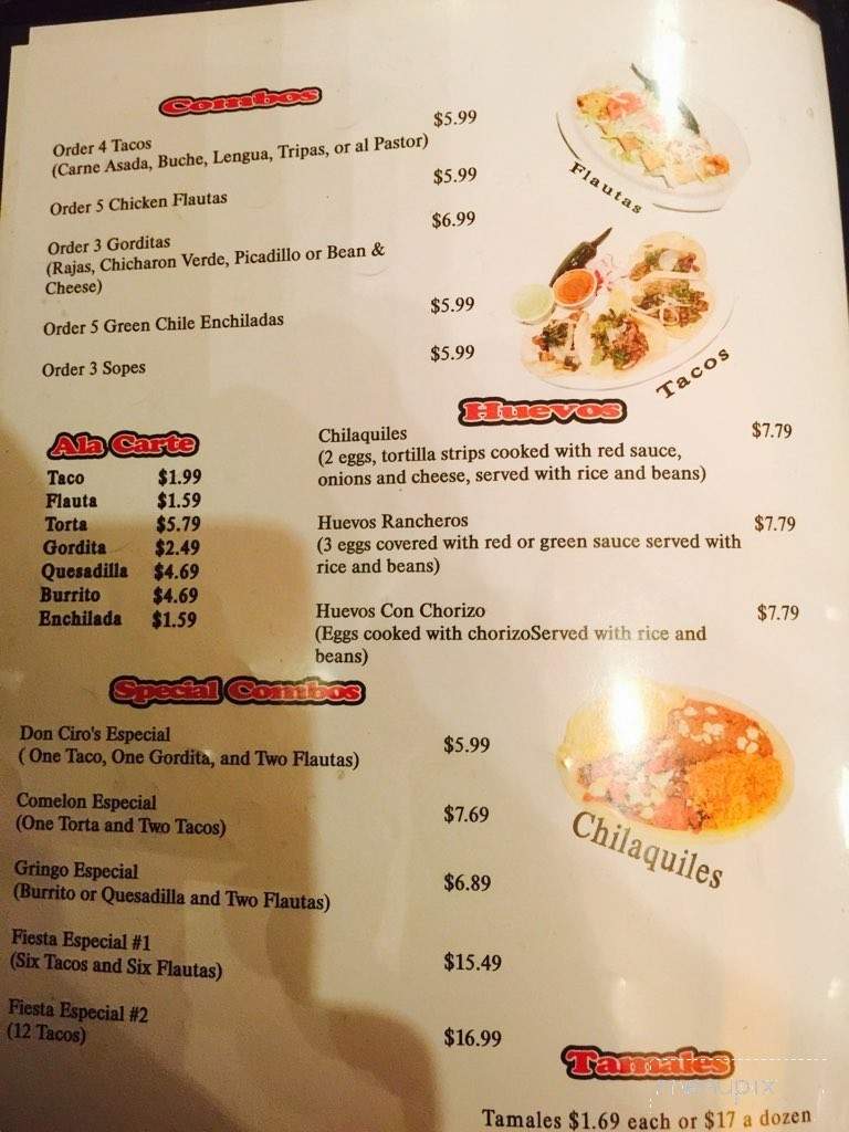 Don Ciro's - Seminole, OK menu_pic