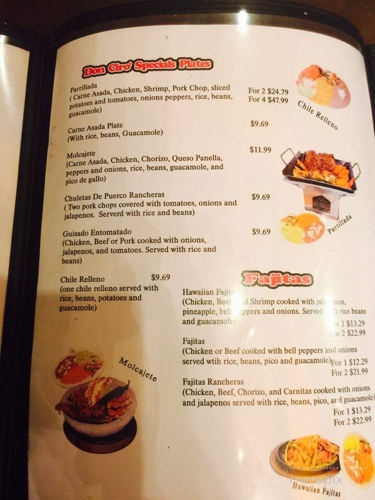 Don Ciro's - Seminole, OK menu_pic