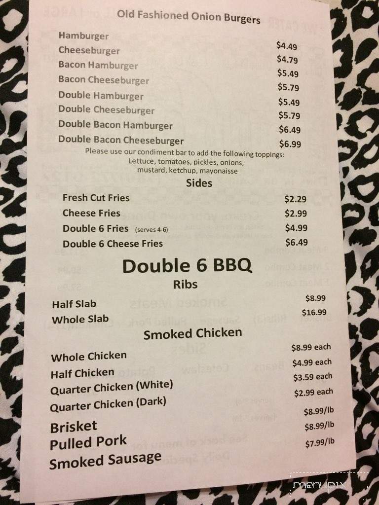 Double - Weatherford, OK menu_pic