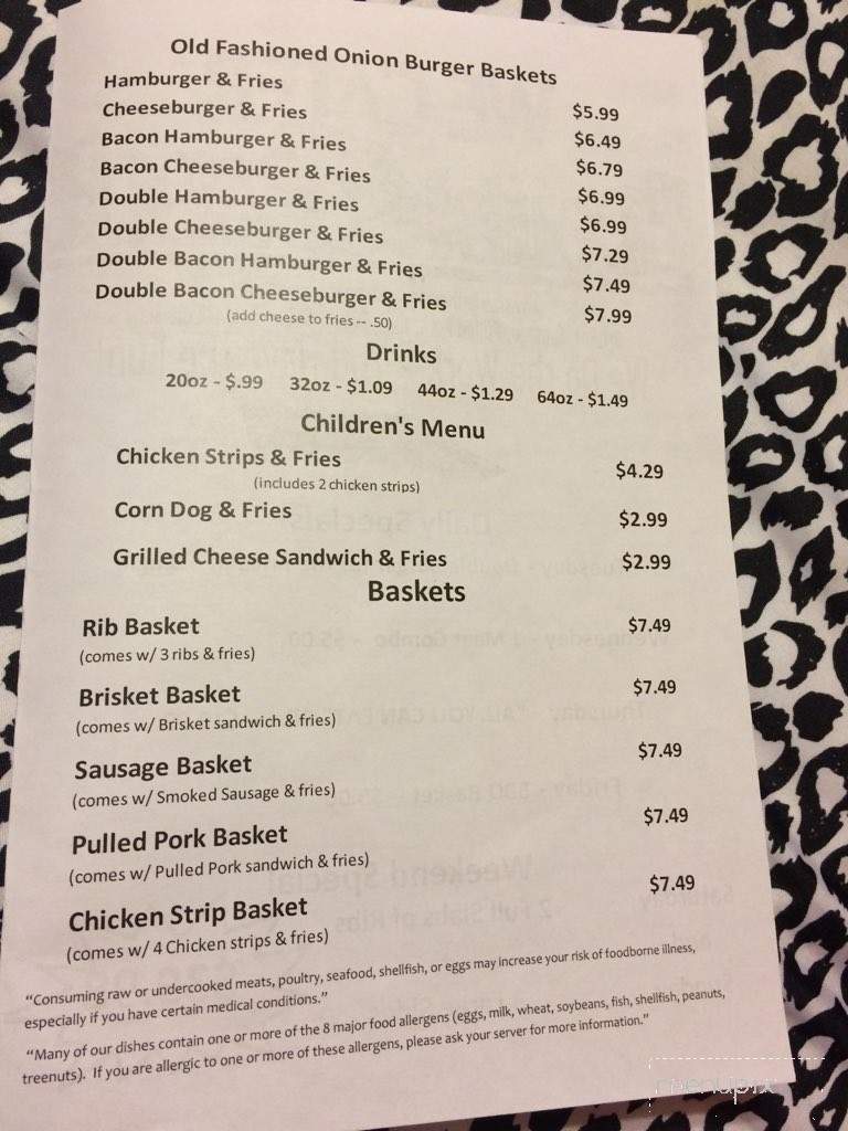Double - Weatherford, OK menu_pic