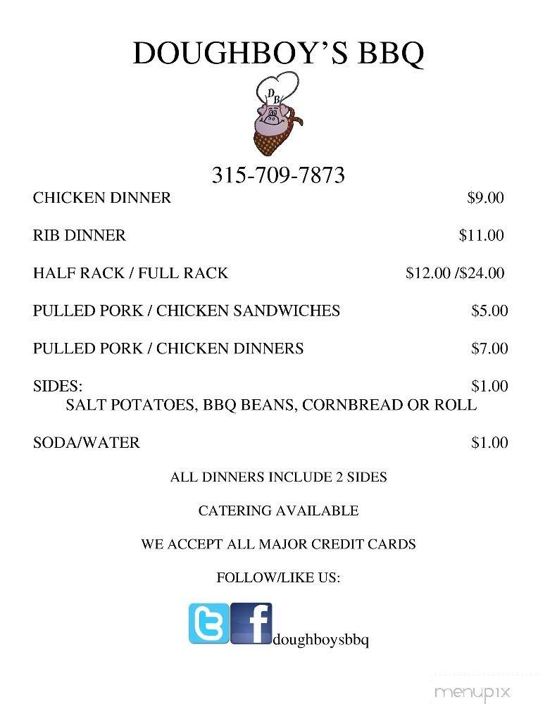 Doughboy's BBQ - Utica, NY menu_pic