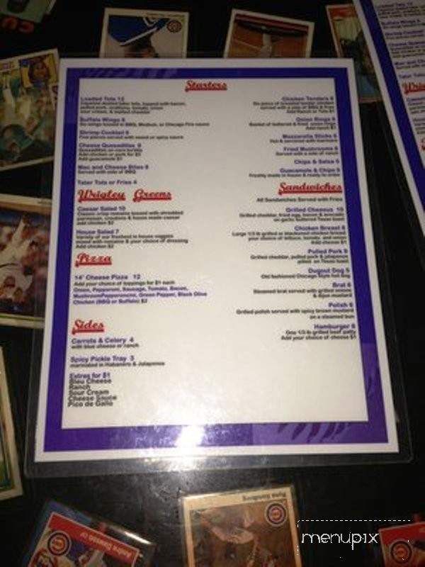 Dugout - Chicago, IL menu_pic