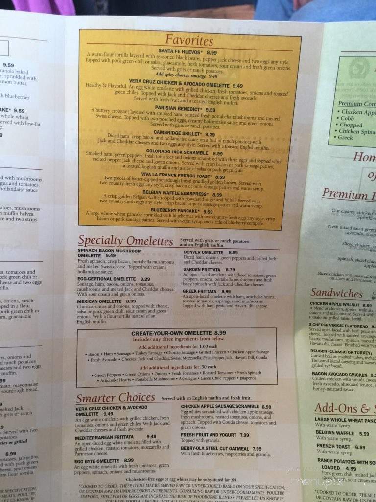 Egg and I - Hendersonville, TN menu_pic