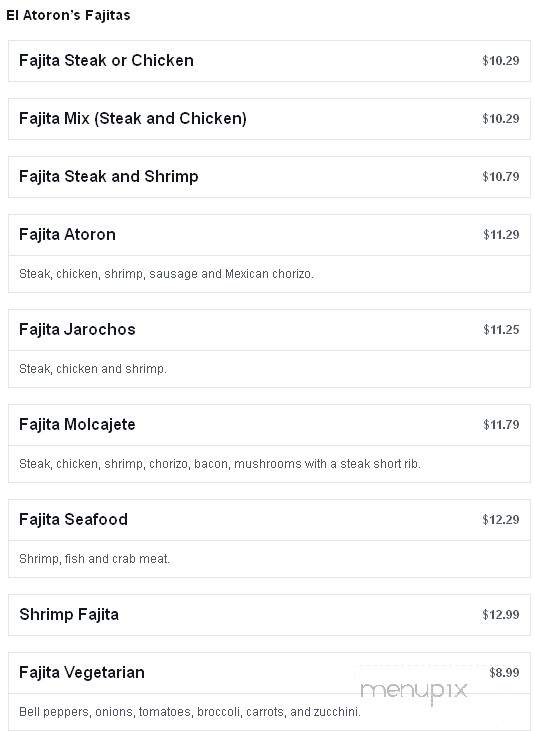 El Atoron Mexican Restaurant and Bar - Salina, KS menu_pic