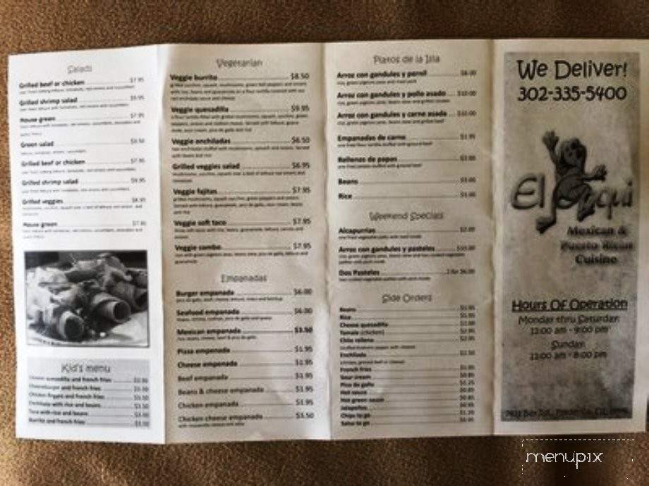 El Coqui - Frederica, DE menu_pic