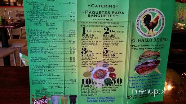 El Gallo de Oro - Buena Park, CA menu_pic