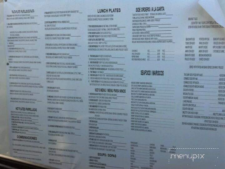 El Hacendado Restaurante - Baytown, TX menu_pic