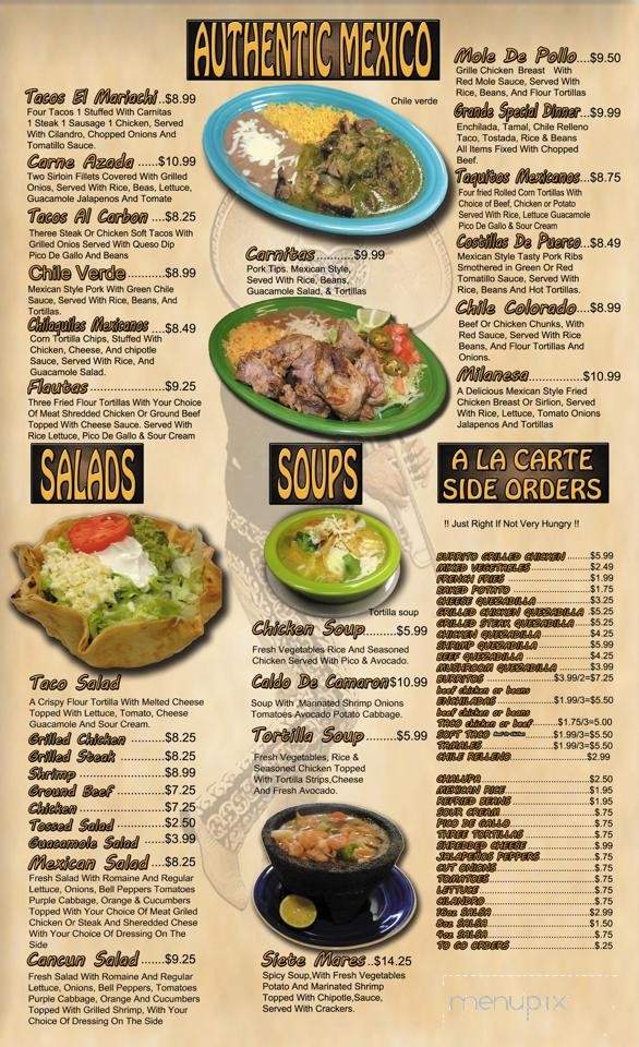 El Mariachi Bar & Grill - Batesville, MS menu_pic