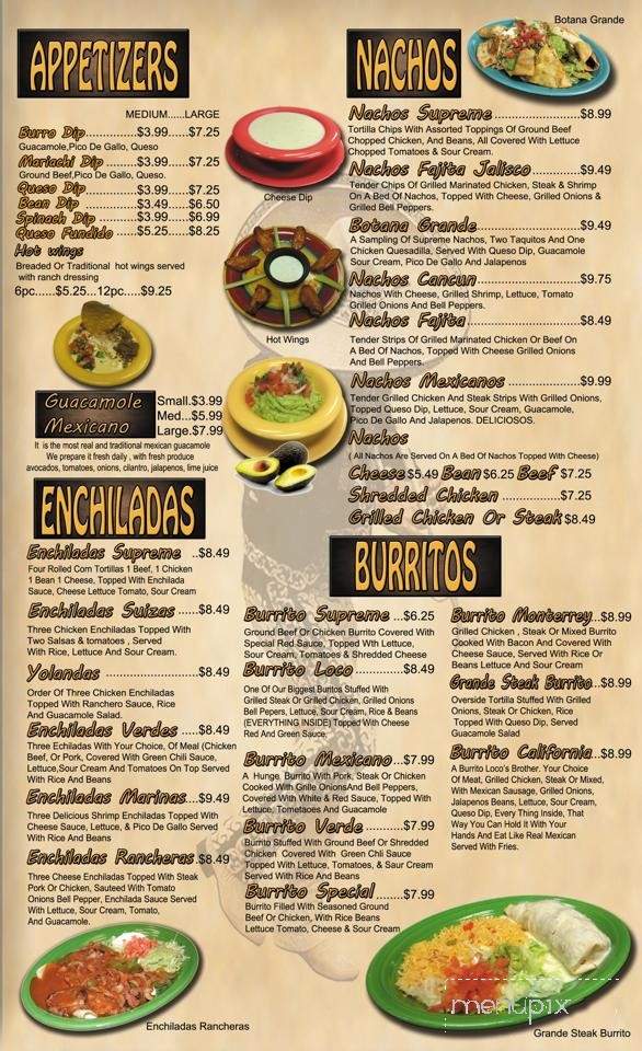 El Mariachi Bar & Grill - Batesville, MS menu_pic