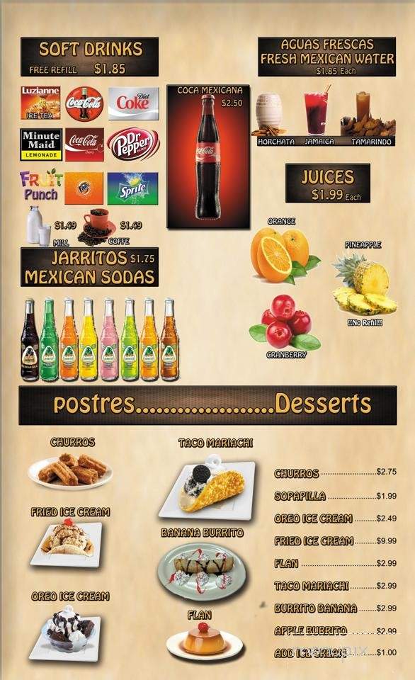 El Mariachi Bar & Grill - Batesville, MS menu_pic