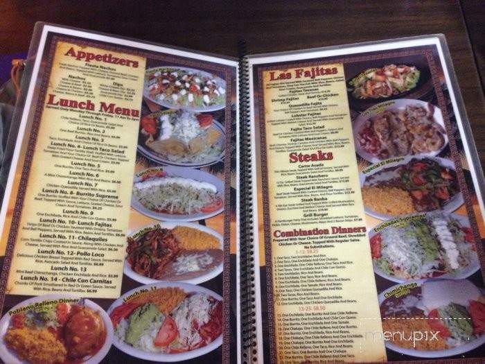 El Milagro - Holton, KS menu_pic