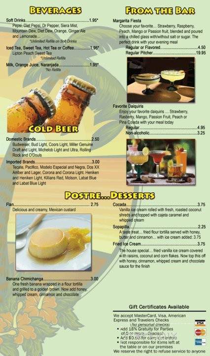 El Nuavo - Toledo, OH menu_pic