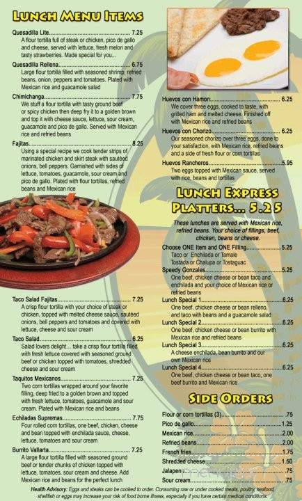 El Nuavo - Toledo, OH menu_pic