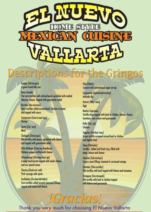 El Nuavo - Toledo, OH menu_pic