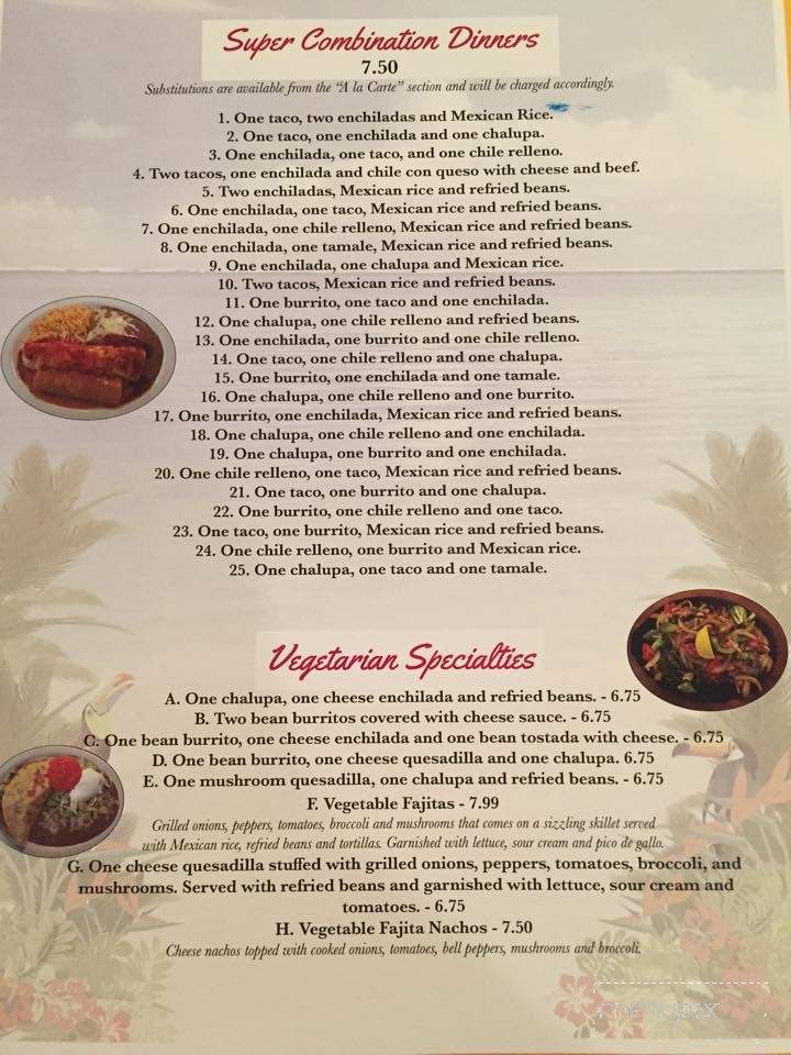 El Paraiso Restaurant - Jefferson City, TN menu_pic