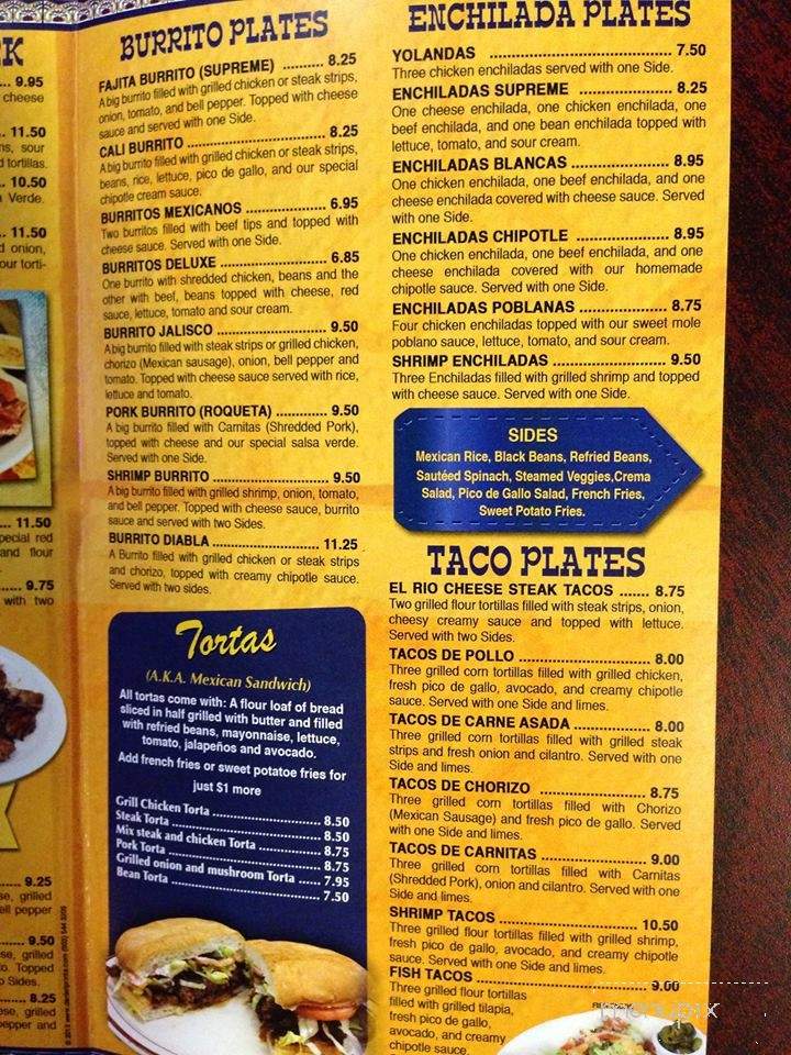 El Rio - High Point, NC menu_pic
