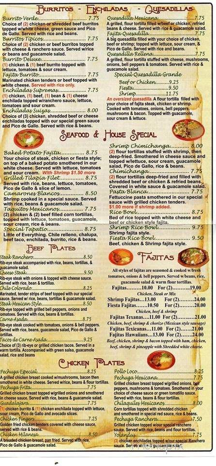 El Senor Tequila - Portageville, MO menu_pic
