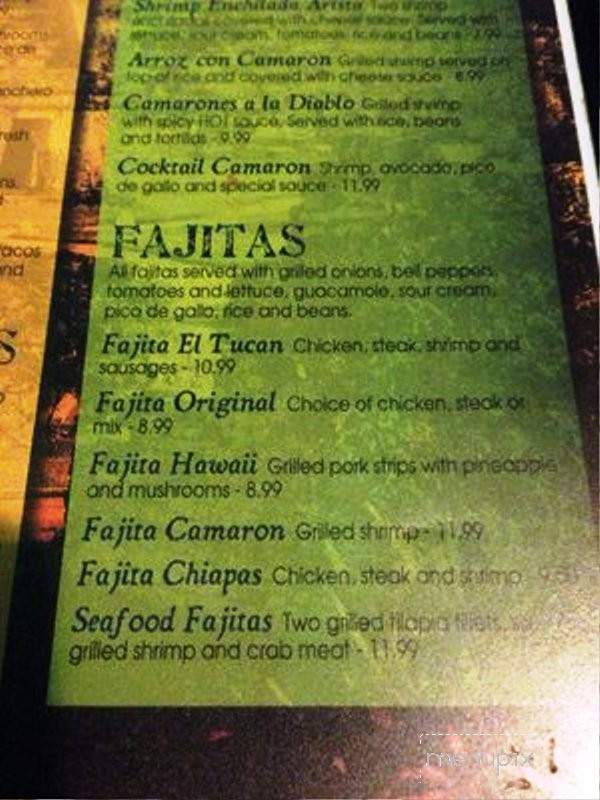 El Tucan - Owensboro, KY menu_pic