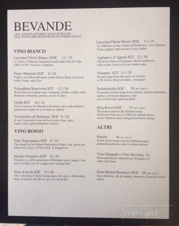 Enoteca Umberto - Providence, RI menu_pic
