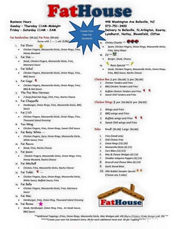 Fat House - Belleville, NJ menu_pic