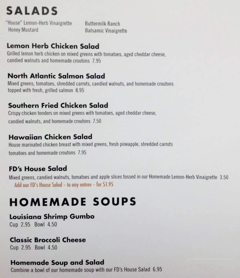 FD's Grillhouse - Springfield, MO menu_pic